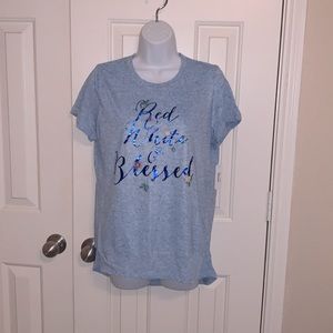 Xl red white and blessed tee